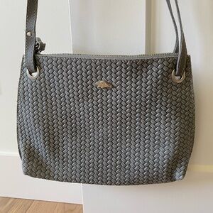 Roots woven leather crossbody purse